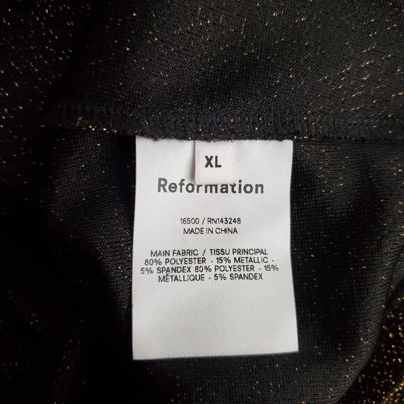 Reformation Zion Two Piece Set Long Sleeve Midi Skirt Metallic Shimmer Size XL - Picture 13 of 13
